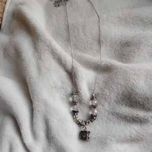 Hand Crafted Elegant Silver Necklace with Charms